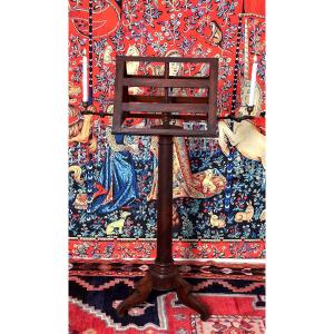Mahogany Lectern With Gilt Bronze Candlesticks, 19th Century