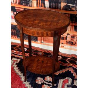 Oval Table Inlaid With Marquetry