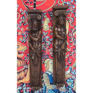  18th Century Walnut Pilasters