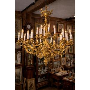 19th Century Gilded Bronze Chandelier