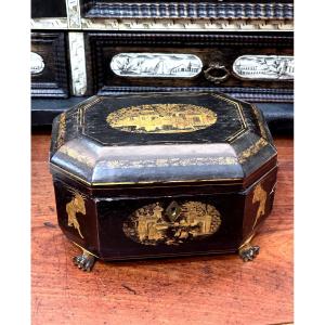 Chinese Lacquered Tea Box, Circa 1880