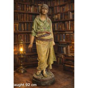 Polychrome Terracotta Sculpture Signed Goldscheider "judith