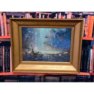 Painting By Fernand Janin (the Night Festival On The Lido, Nîmes) 