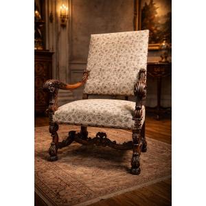 Louis XIV Style 19th Century Ceremonial Armchair