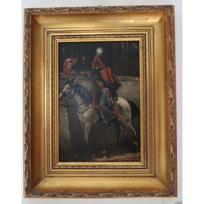 Table Officer Hussar On Horseback