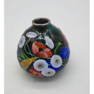 Ovoid Vase In Camille Fauré Enamels