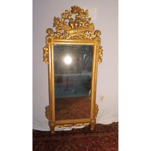 Mirror In Carved And Gilded Wood, Louis XVI Period