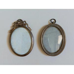 2 Small Bronze Photo Frames