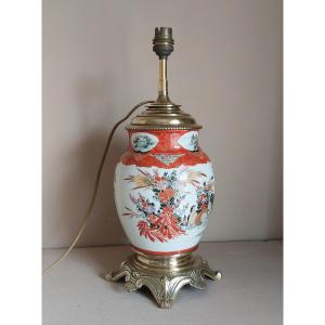 19th Century Japanese Porcelain Lamp 