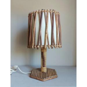 Bamboo Lamp By Louis Sognot Circa 1950