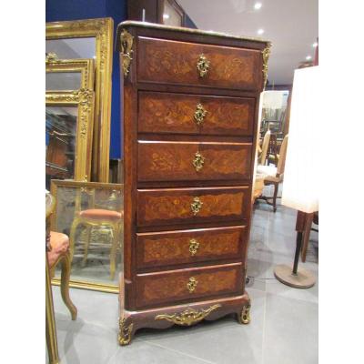 Secretary XIX Napoleon III Bronze And Marquetry Rosewood Rosewood