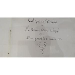 Rare Collection Of 361 Original Drawings And Tracings By The Lyonnais Architect Doliano Early 19th Century