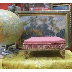 Charming Small Lxvi Style Footrest Stool In Lacquered Wood Period 1900 Bemme Patina