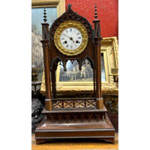 19th Century Flamboyant Gothic Rosewood Clock Circa 1830 