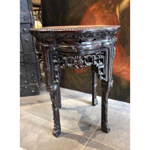 19th Century Chinese Pedestal Stand Ironwood Very Finely Carved