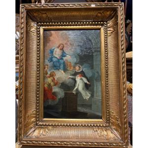 The Ascension Of Saint Dominic Oil On Canvas 17th Century Dominican Order Religious Painting 