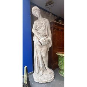 Large 19th Century Plaster Statue Of An Ancient Roman Water Carrier Goddess