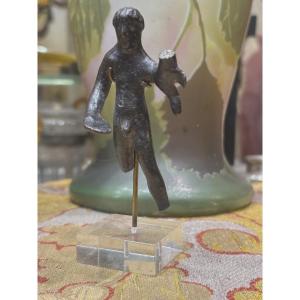 Etruria Hercules Or Discus Thrower Bronze Statuette, 3rd Or 4th Century Bc On A Base 