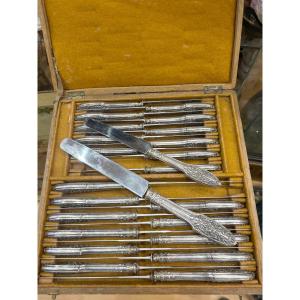 24-piece Silver Cutlery Set With Minerva Hallmark, 19th Century, Renaissance Period