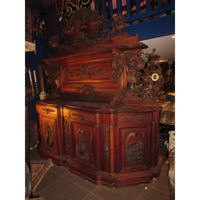 Enormous Sideboard Renaissance Renaissance Chateau Renaissance Black Walnut Nineteenth
