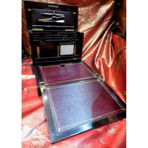 English Travel Writing Box 19th Century Victorian Rosewood Marquetry Barry & Sons