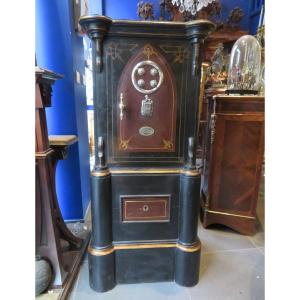 Old Safe In Wood And Polychrome Cast Iron Napoleon III Iberian Colonial