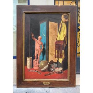 Artist's Trinkets, Large Still Life By J. B. Avel 1893