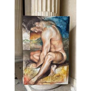 Large Male Nude By Carlos Quieroz Around 1990