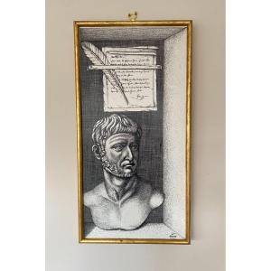 Fornasetti, Silkscreen Painting Around 1960