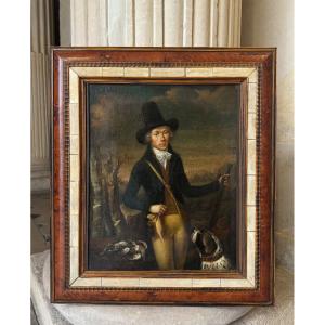 Portrait Of A Young Hunter, English School, Early 19th Century
