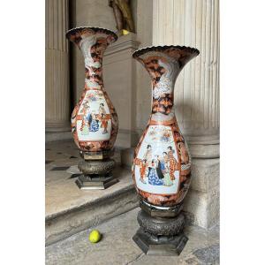 Pair Of Very Large 19th Century Japanese Porcelain Vases