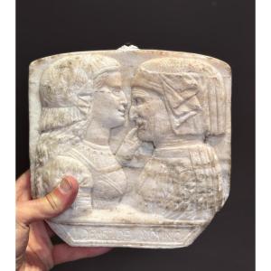 I Denti Del Nonno, Grandfather's Teeth, Marble Bas-relief, Italy, 19th Century