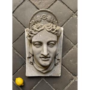 19th Century Plaster Mask Of A Deity 