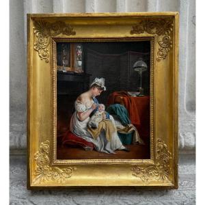 Portrait Of A Modern Mother, Oil On Canvas, Circa 1800/1820