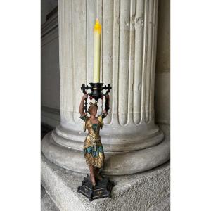 Orientalist Candlestick, Mid-19th Century 