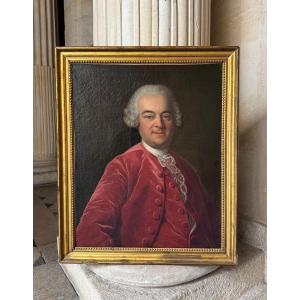 Portrait d'Homme En Habit Rouge, Louis Tocqué (entourage De), Circa 1760