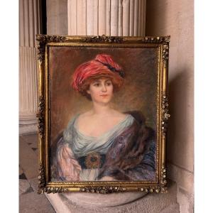 Pastel Of A Woman With Turban By Abel Faivre 1910