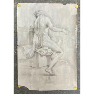 Study Of A Man, Drawing Circa 1800