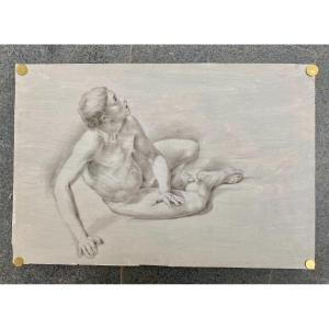 Study Of A Man, Drawing Circa 1800