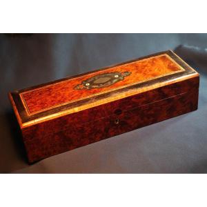 Box For Fan Or Gloves In Marquetry XIXth Century