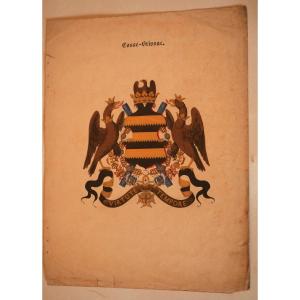 Coat Of Arms Color Engraving XVIII Ith Cossé-brissac - Ref Sge24arm001