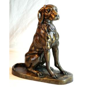 Large Bronze Spaniel Dog On Terrace XIX Per25cbr001