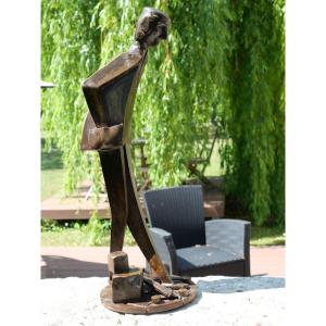 Large Brutalist Sculpture Signed Bb From The 70s - Per25bru001