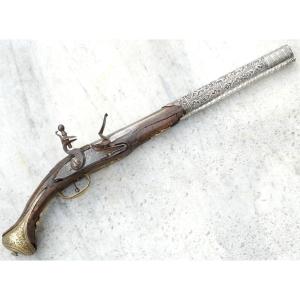 Empire Silver Pistol With Flintlock In The Mameluke Style Ottoman Mameluke Style - 15th Century