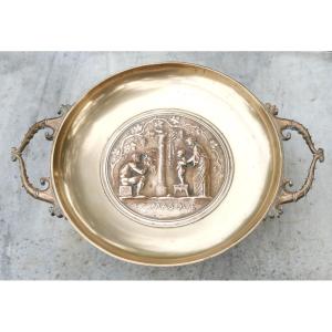 Bronze Cup XIX Antique Style "the Mask" Ferdinand Levillain Signed Barbedienne Lis23cou001