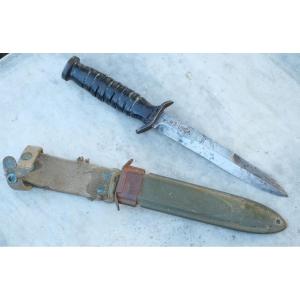 Usm3 Utica Dagger Knife In Good Condition, Used By Us Airborne Paratroopers In Normandy, 1944 - Wwii