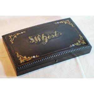 Beautiful Box For A Whist Card Game - 19th Century Marquetry - Ref Oui16wi001