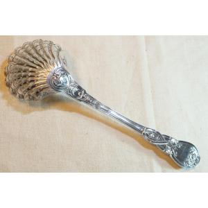Silver Sugar Sifter Spoon, 74.6 G, Minerva Hallmark, 19th Century, Lavallee Sch24sau001
