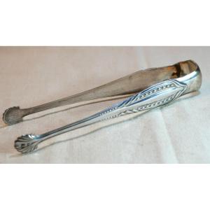 Solid Silver Sugar Tongs, Minerva Hallmark, Weight 41,73 Grams, Sch24pin001 