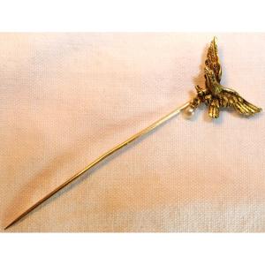 Aviator Tie Pin – 18k Gold And Pearl – French Air Force Sdc25epi001